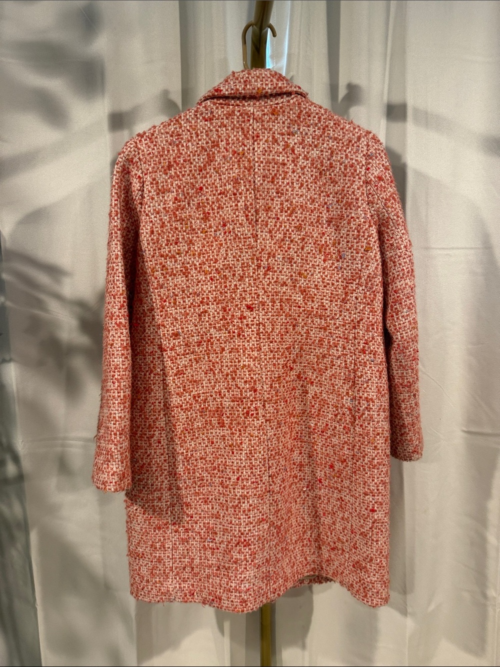 J. Crew Daphne in Italian Tweed Topcoat Faded Guava Nayla Size 0P - Picture 8 of 9